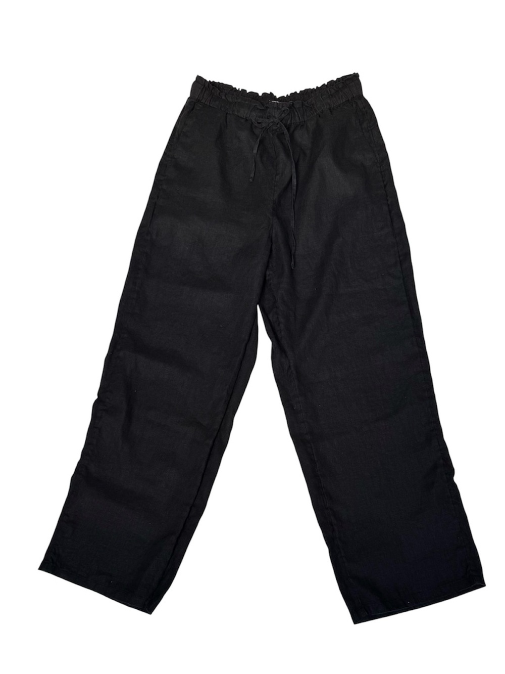J. Crew Black 💯 Linen Wide-Leg Drawstring Pants Size Small - Picture 4 of 14